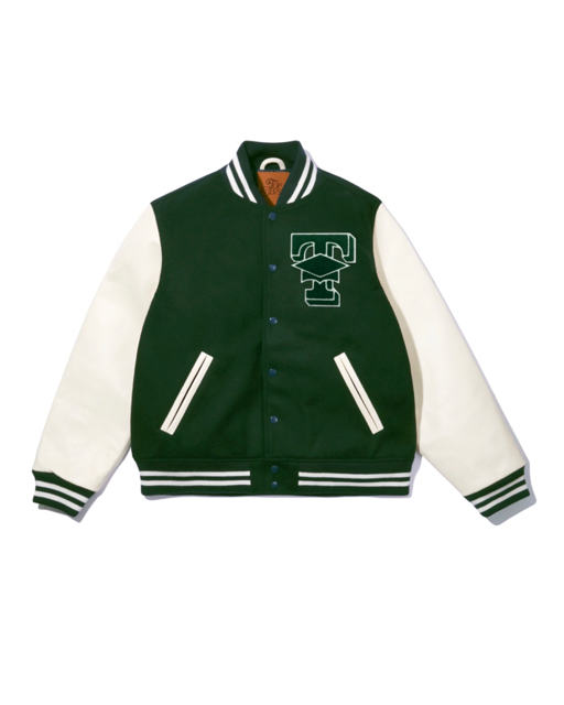 Top Clvss Varsity Jacket (Hunter green)